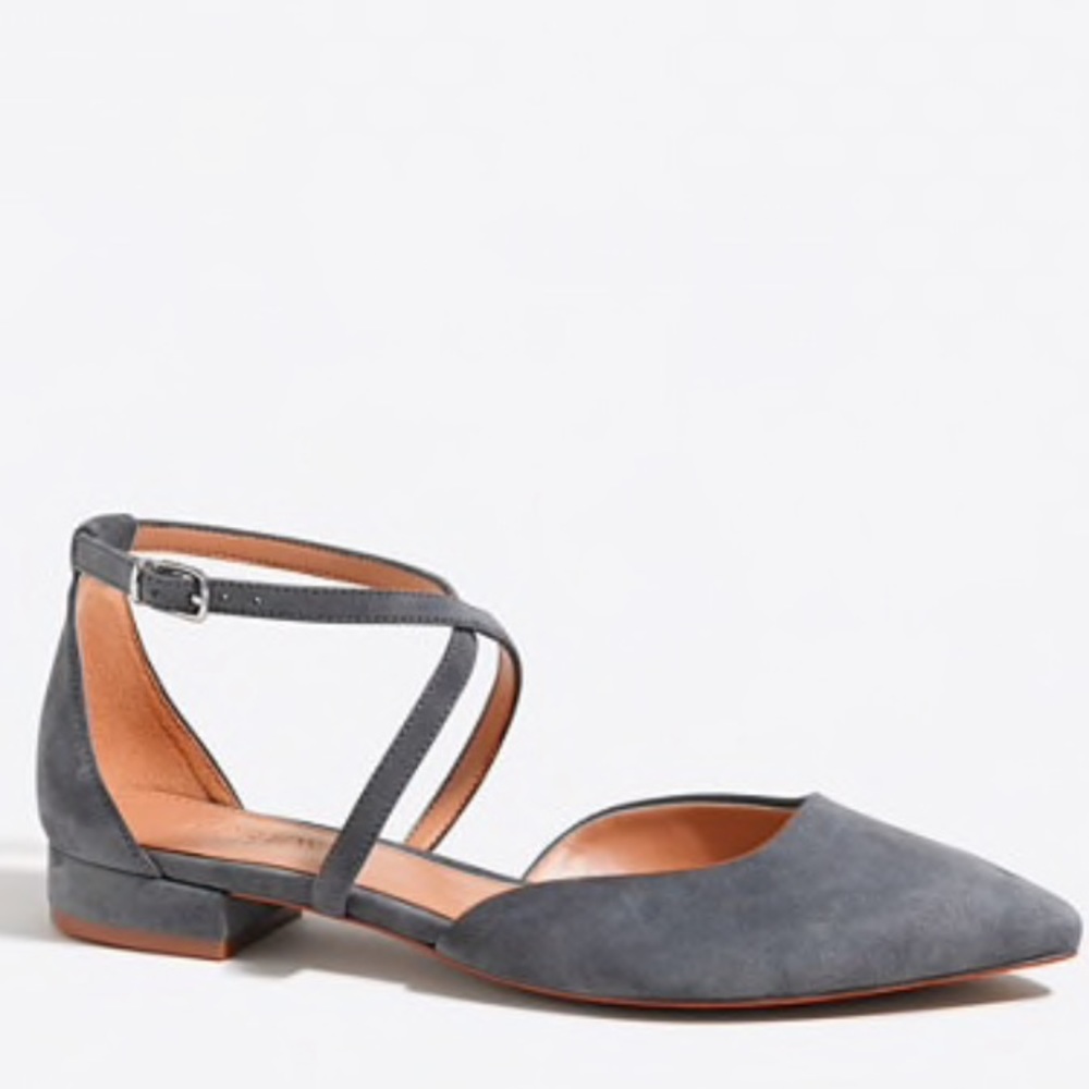 J.Crew Suede Cross-Strap Flats